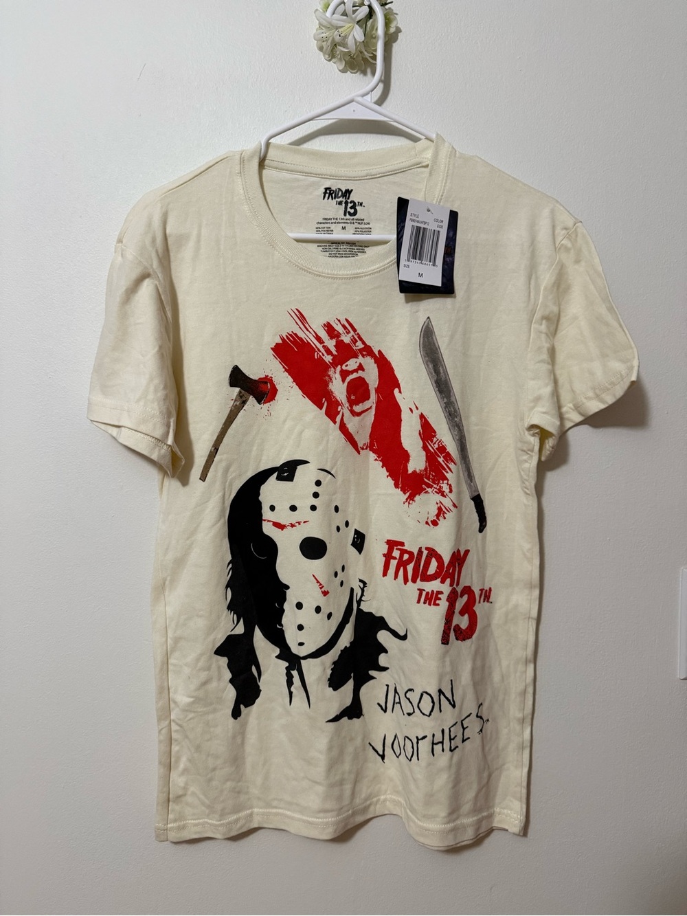 Friday the 13th Jason Voorhees Graphic Tee - Cream